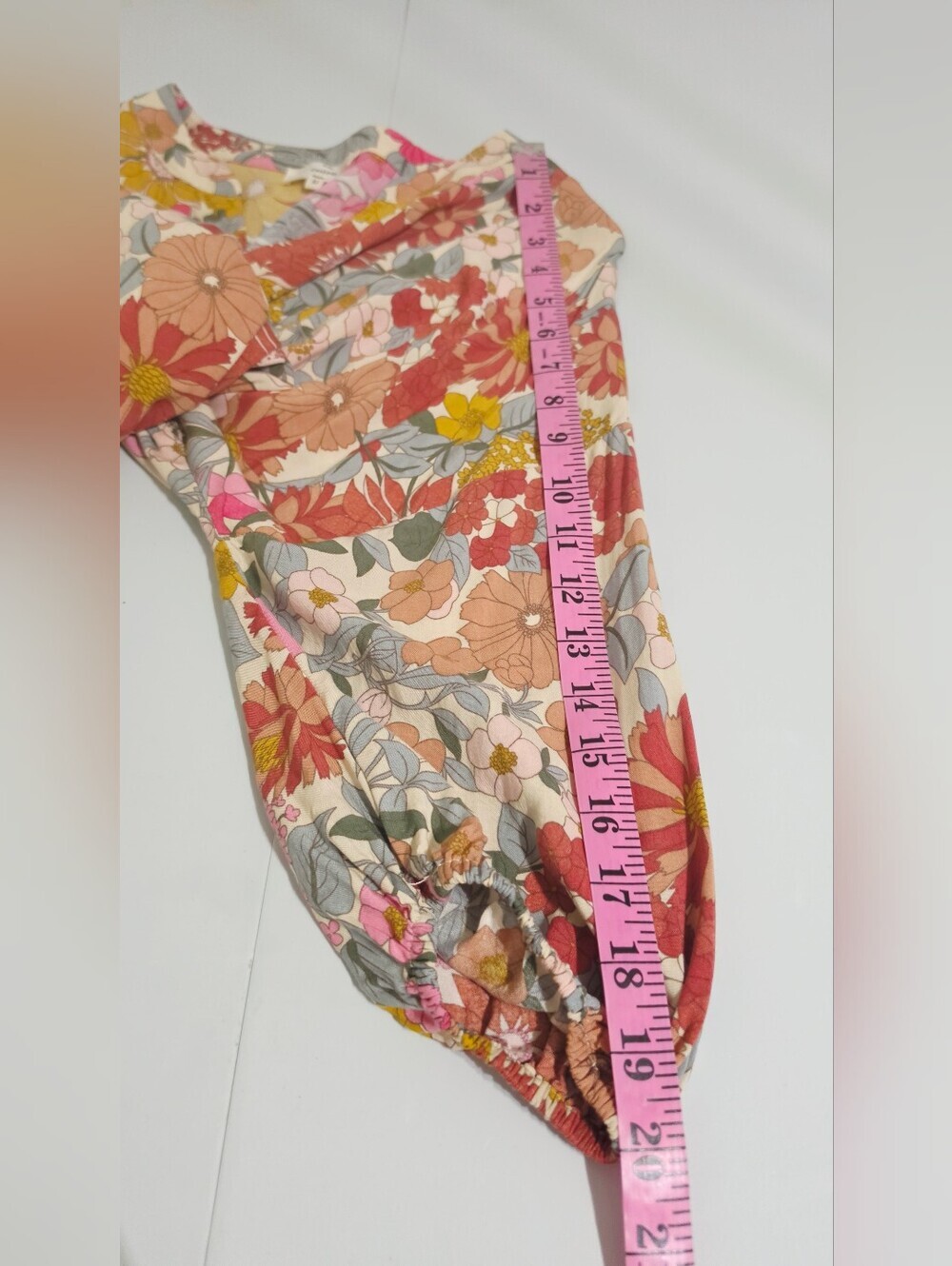 Entro Floral Maxi Dress Women Medium Boho Cottagecore 3/4 Sleeve V Neck Lined - Picture 9 of 11